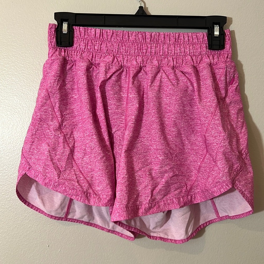 Lululemon track that mid rise 5 inch - size 6 - heathered lux multi sonic pink